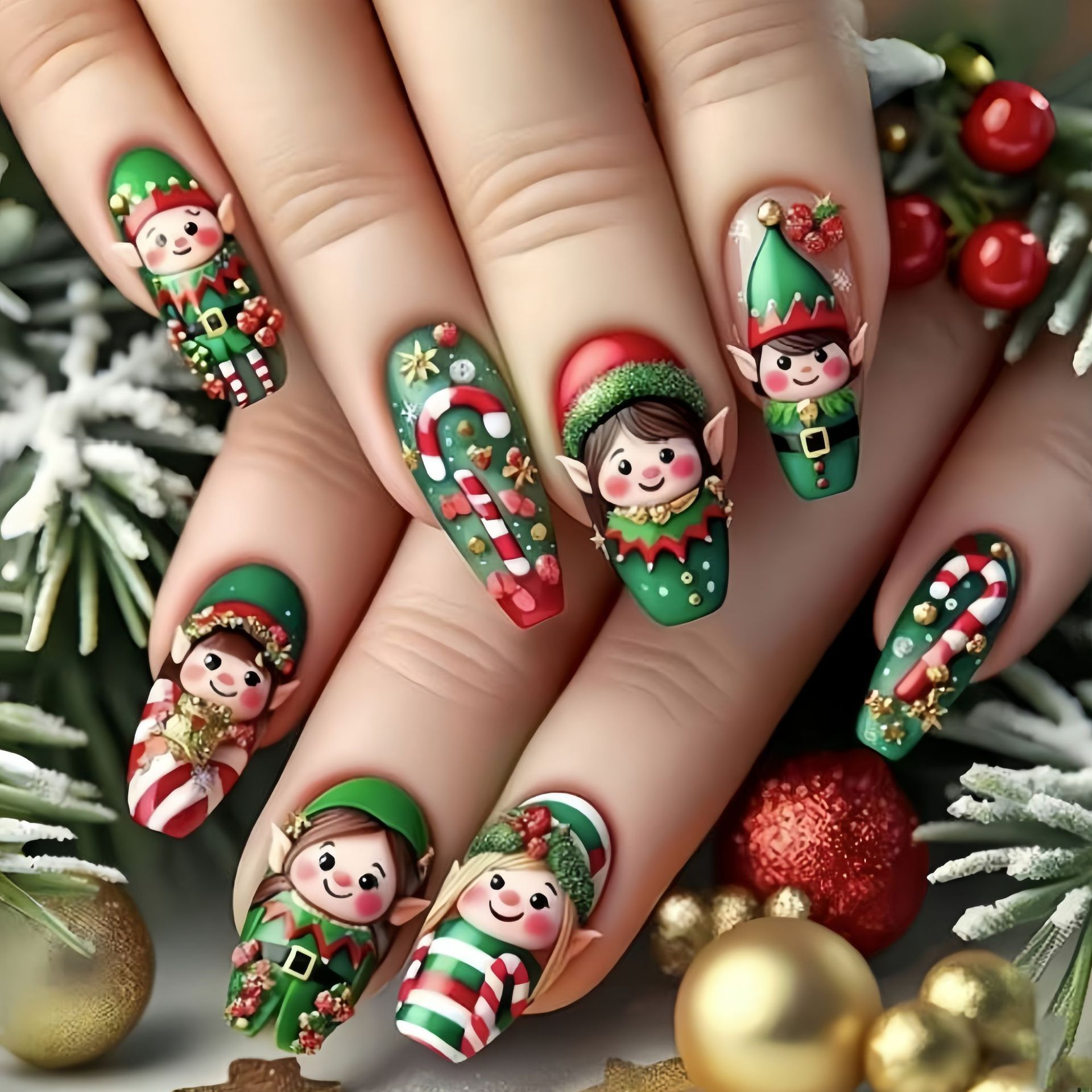 Christmas Tree Artificial - Medium nepnagels voor kerstfeest sneeuwvlokken Kerstboom