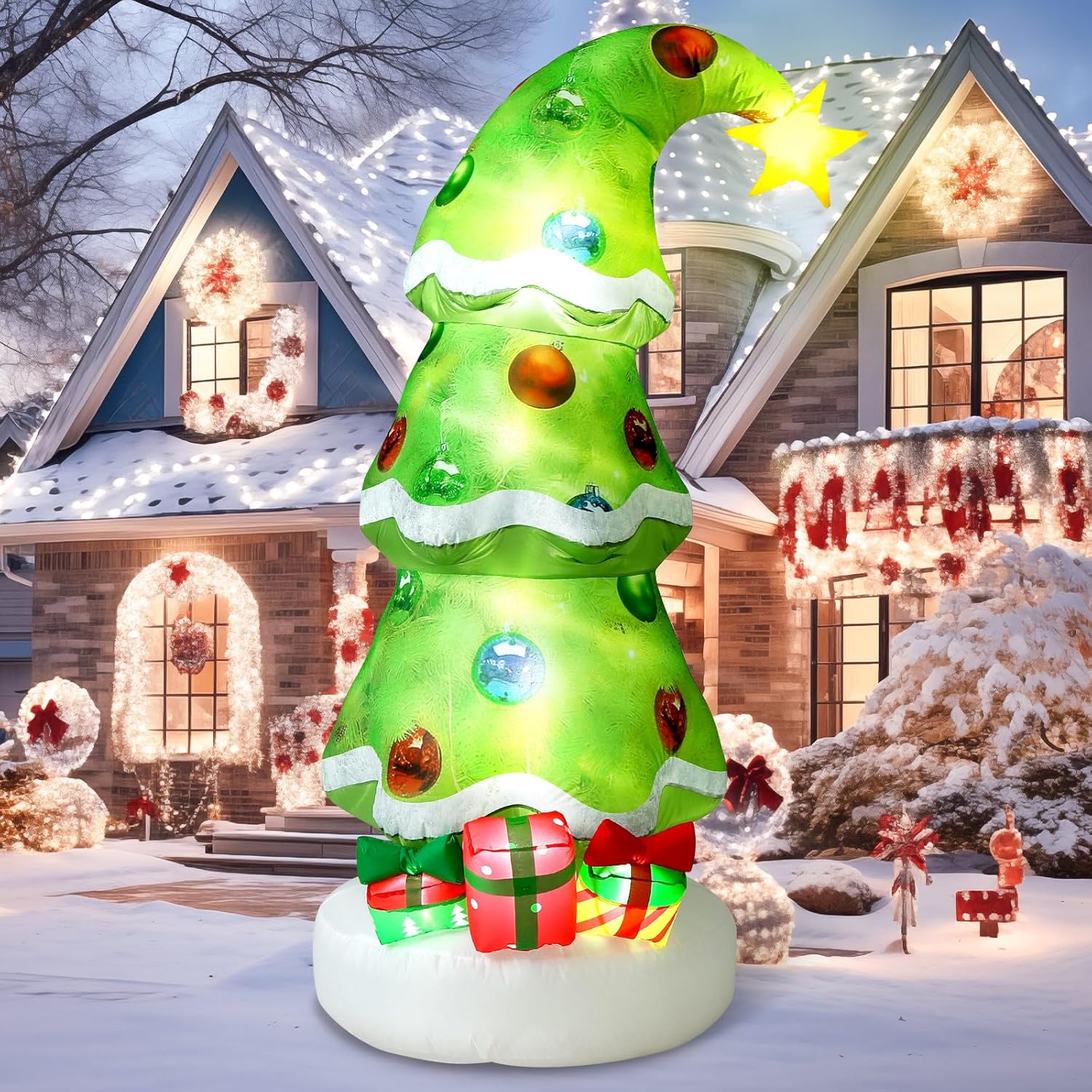 Christmas Lights Outdoor - 6,9ft Kerst Buiten Opblaasbare Decoratieborden Limoengroene